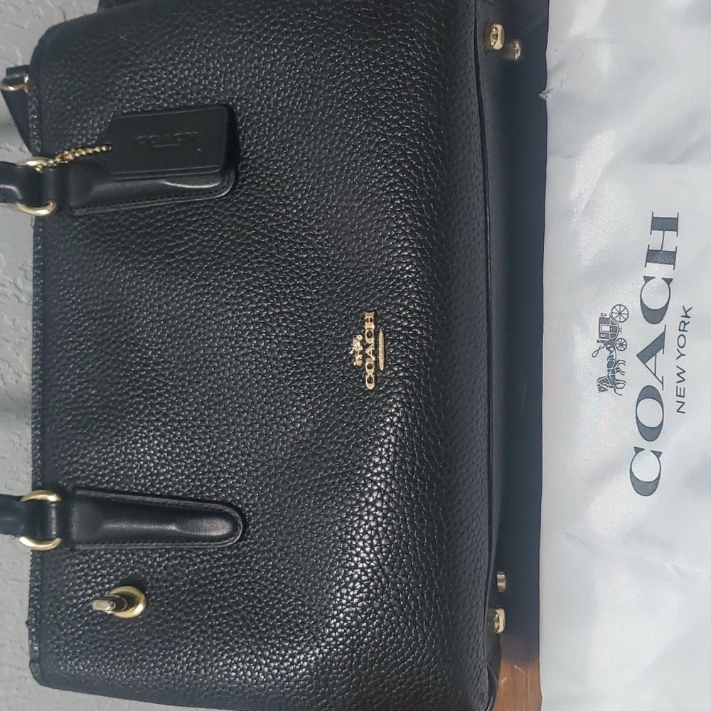Coach black handle bag